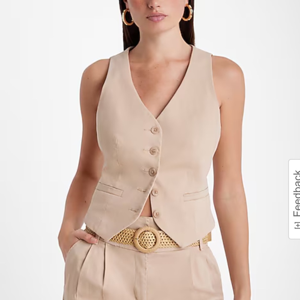 NWT Express Button Front Blazer Vest Sz S